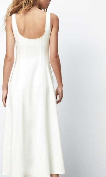 ZARA textured Midi dress Sz-M - Picture 2 of 8